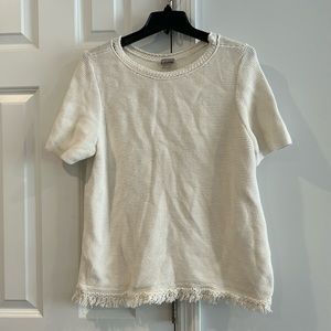 Chico’s Textured Fringe Sweater Off-White